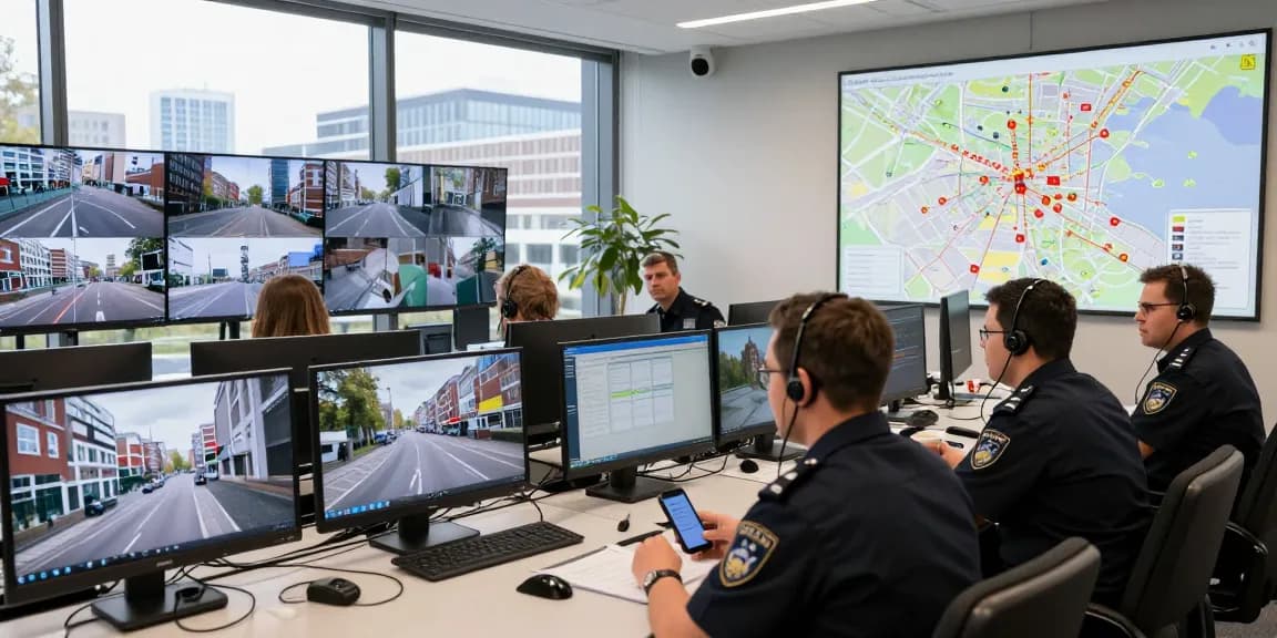 Professional security operations in Den Haag featuring monitoring systems and staff.