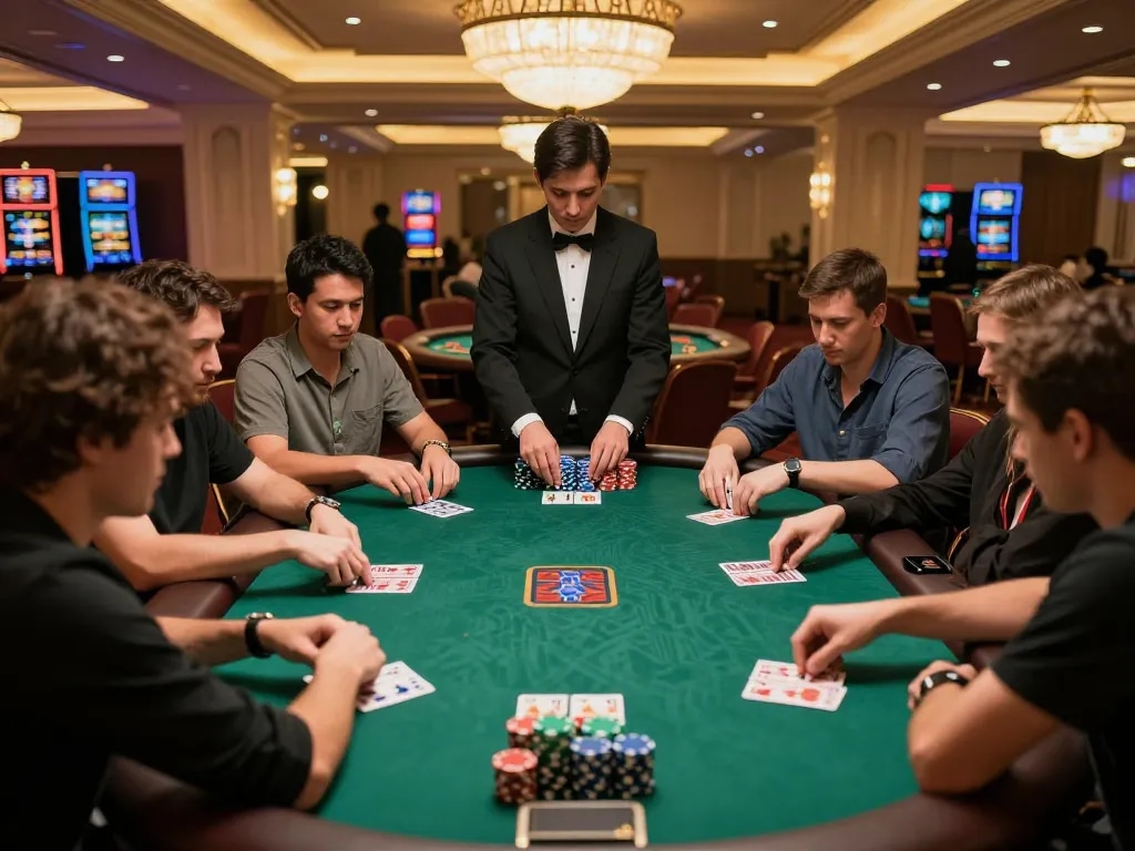 Experience the thrill of poker gameplay at GA88 casino with players strategizing and high-stakes excitement.