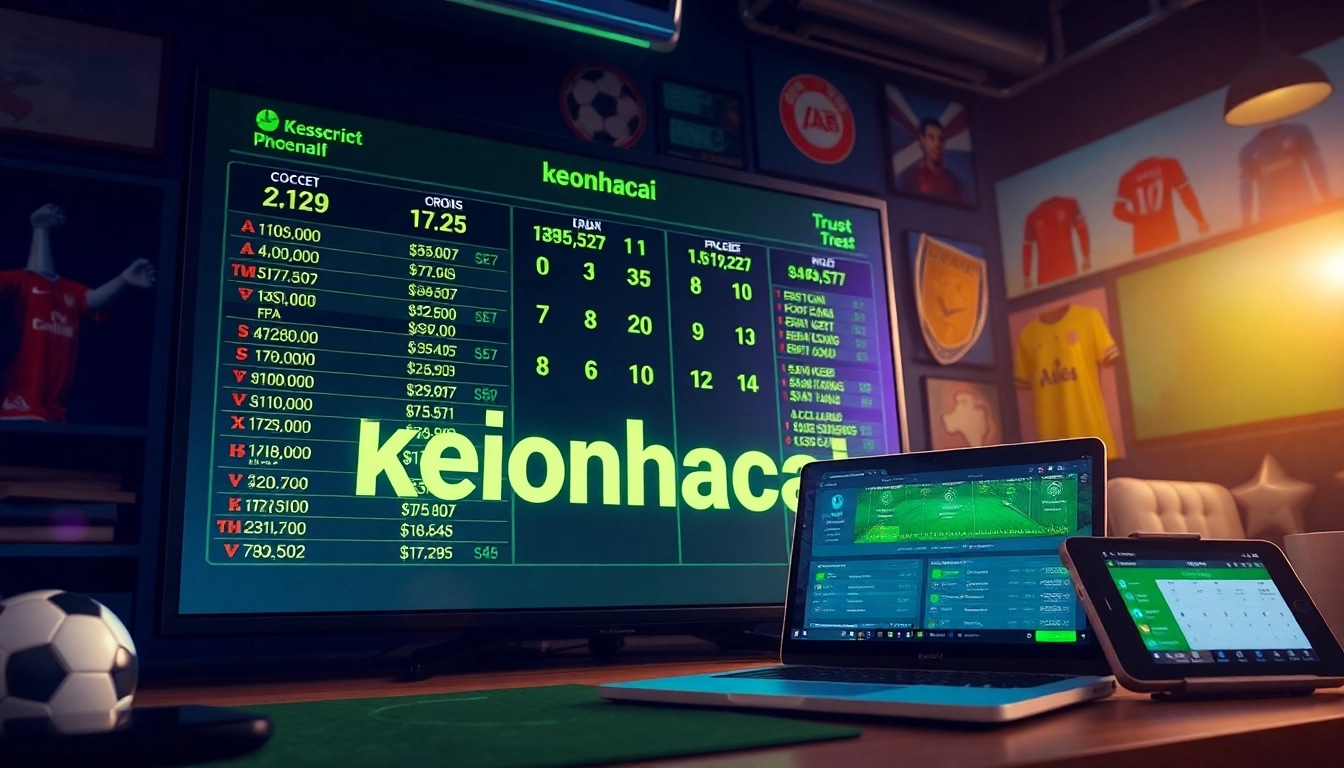 Live sports betting environment showcasing keonhacai with dynamic odds and statistics.