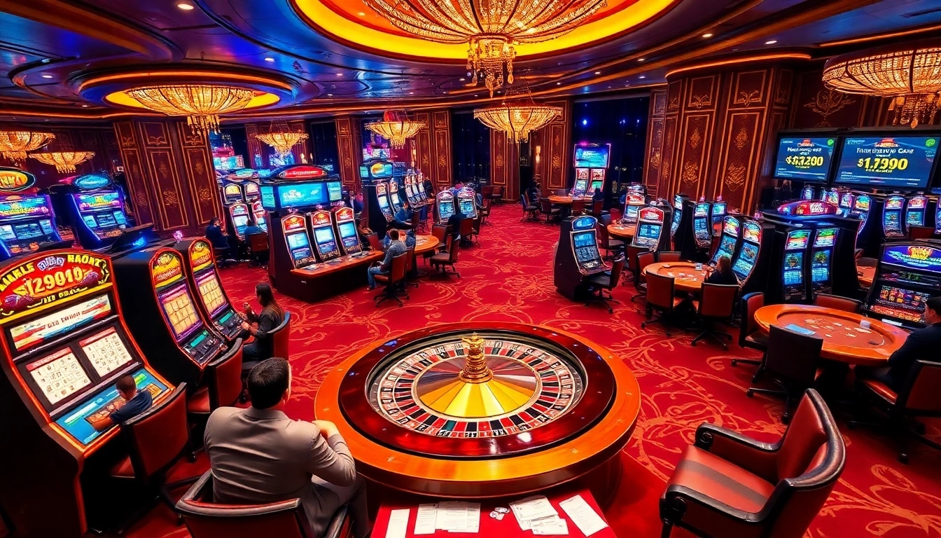 Engaging players at TG88 com casino tables under vibrant neon lights.