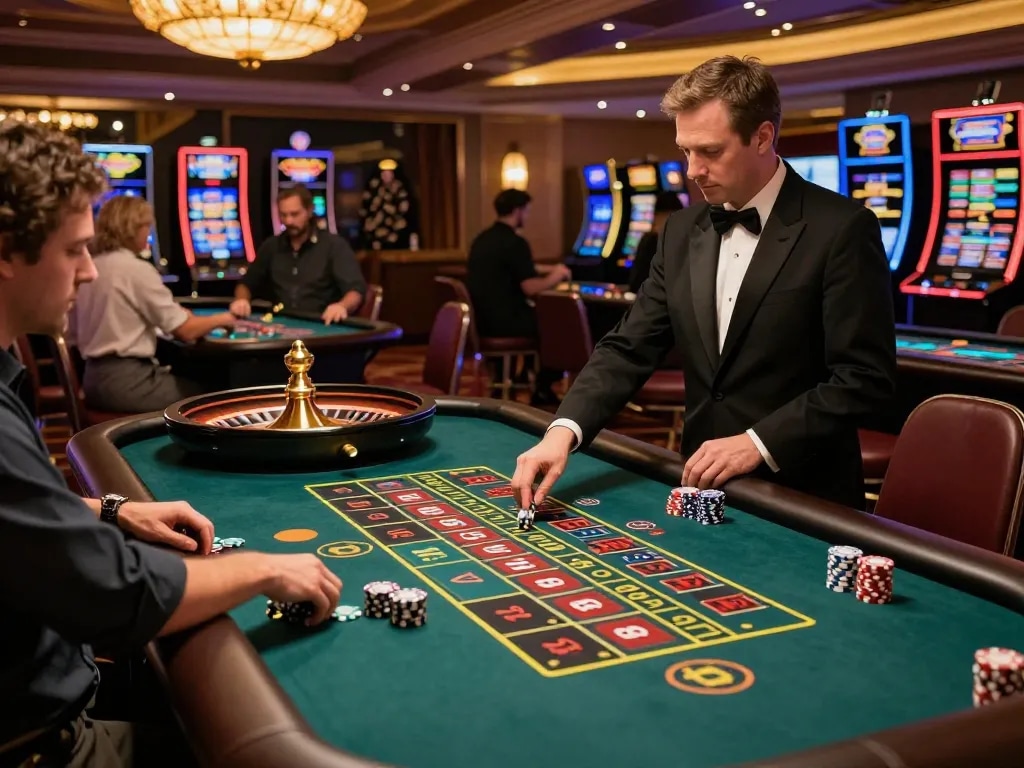Players engaging in live roulette action at gg88 casino, showcasing strategic gameplay and a vibrant atmosphere.