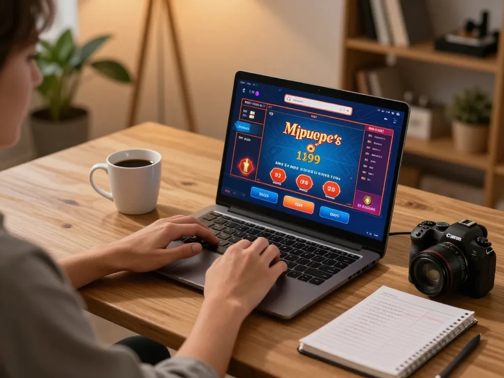 Playing thabet online poker game on a laptop with betting strategies visible