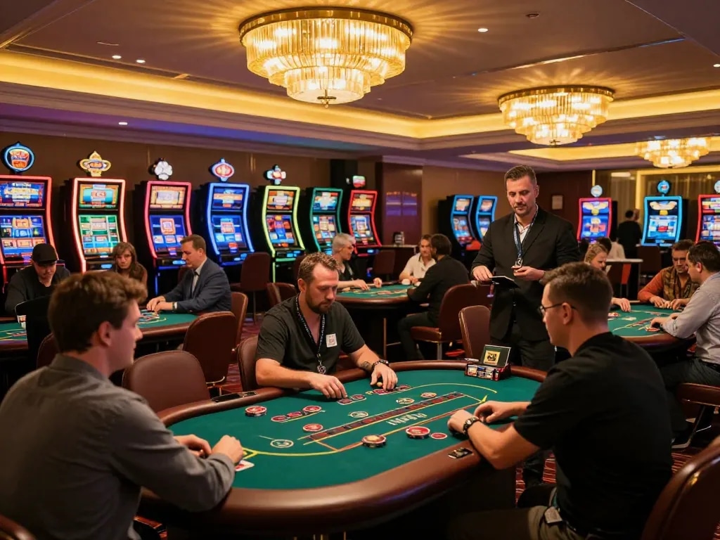 Engaging players at LU88VIP poker tables enjoying strategic gameplay in a vibrant casino atmosphere