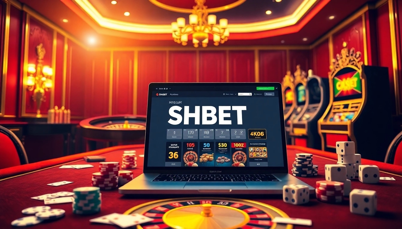 Engaging online gambling interface at SHBET COM showcasing exciting casino elements.