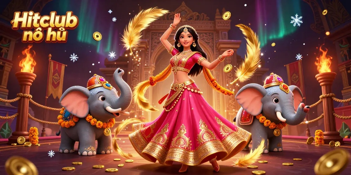 Experience the excitement of Hitclub nổ hũ with vibrant characters and thrilling game elements in a dynamic 3D illustration.