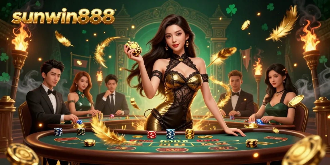 Experience the thrill of sunwin888 at a high-stakes baccarat table with glamour and gold.