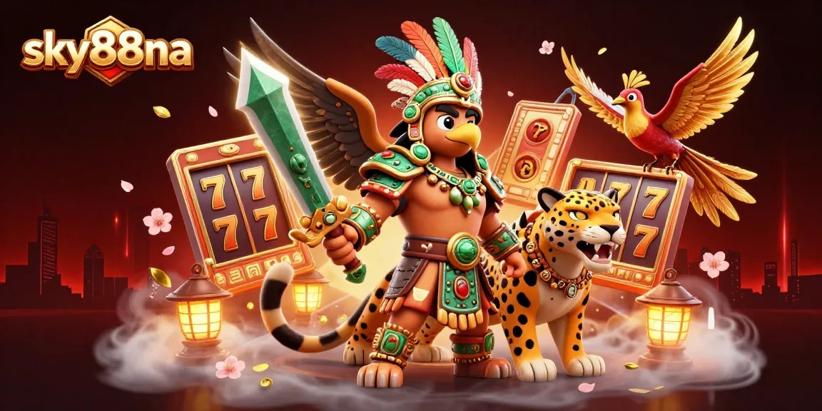 Witness the excitement of sky88na as Aztec warriors celebrate big wins with dynamic casino elements.