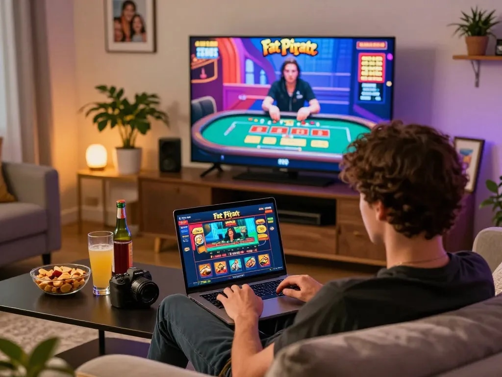Ervaar de spanning van Fat Pirate Casino terwijl je thuis speelt met snacks en drankjes.