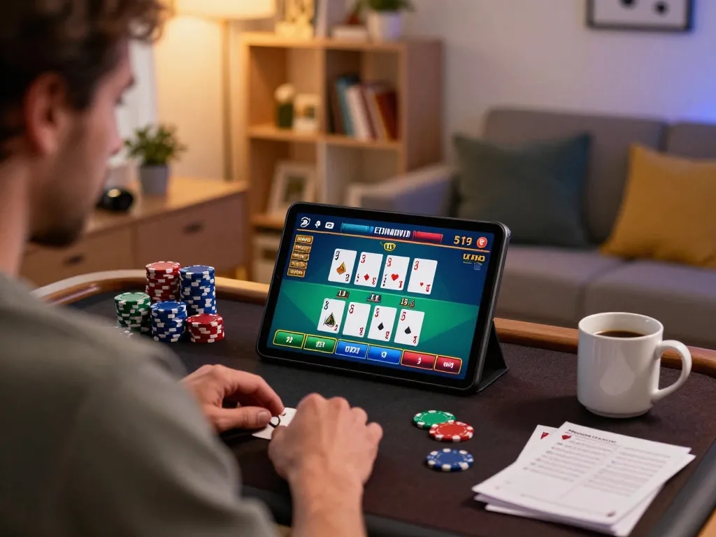 Engaging in an exciting live blackjack game at 79king on a tablet with clear betting interface.