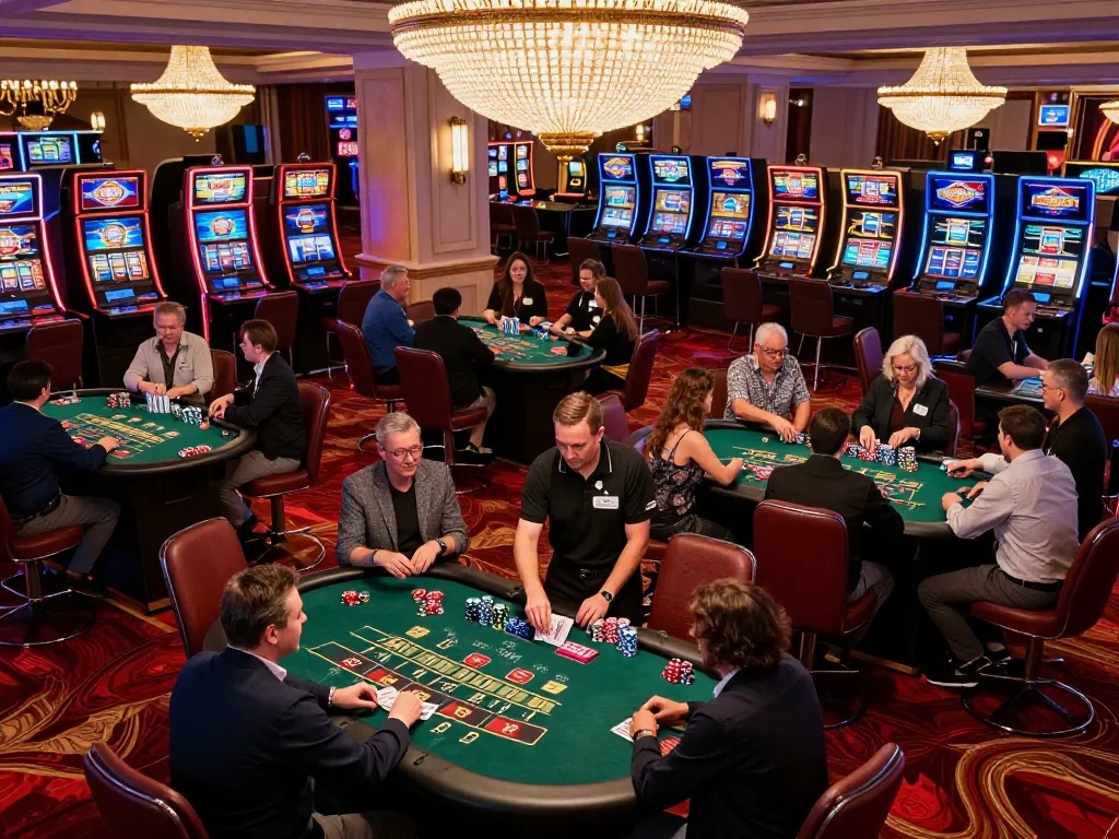 UU88 players engaging in intense blackjack gameplay at a vibrant casino atmosphere with elegant decor.