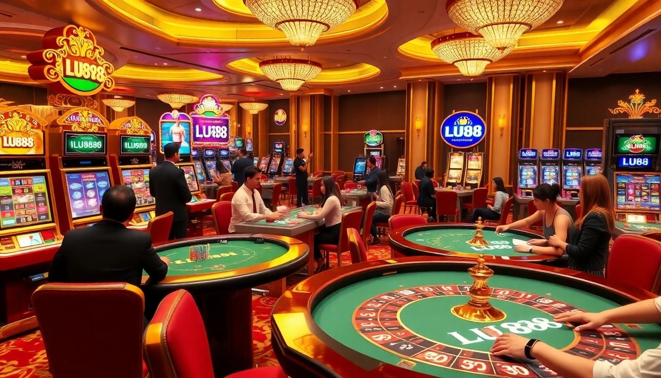 Experience exciting actions at https://lu88.soccer/ with players celebrating wins at casino tables.