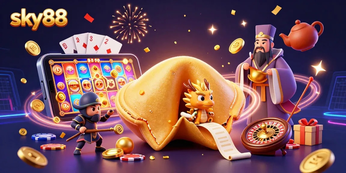 Experience thrilling gaming moments at sky88 with a vibrant casino scene showcasing luxury and excitement.