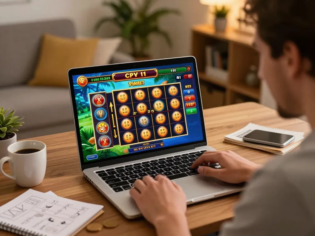 Exciting online gameplay at 789win with a player ready to spin the reels.