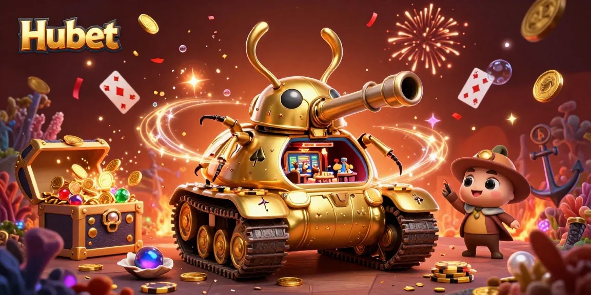 Experience winning at Hubet with a vibrant 3D casino illustration showcasing thrilling gaming elements.