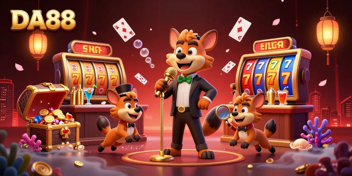 Experience the DA88 casino with hyena comedians, vibrant games, and exciting drink mixes.