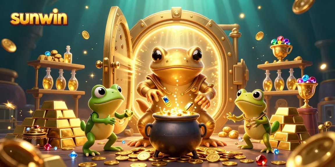 Transform your gameplay with sunwin's alluring golden coins emerging from a mystical lab.