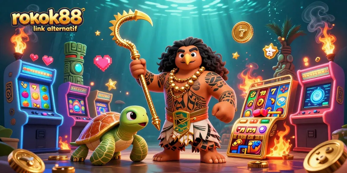 Experience engaging gameplay with rokok88 link alternatif featuring vibrant slot reels and dynamic characters.