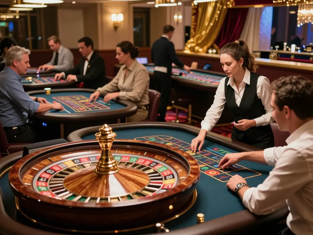 Players betting at a roulette table in the lively atmosphere of XX 88 casino.