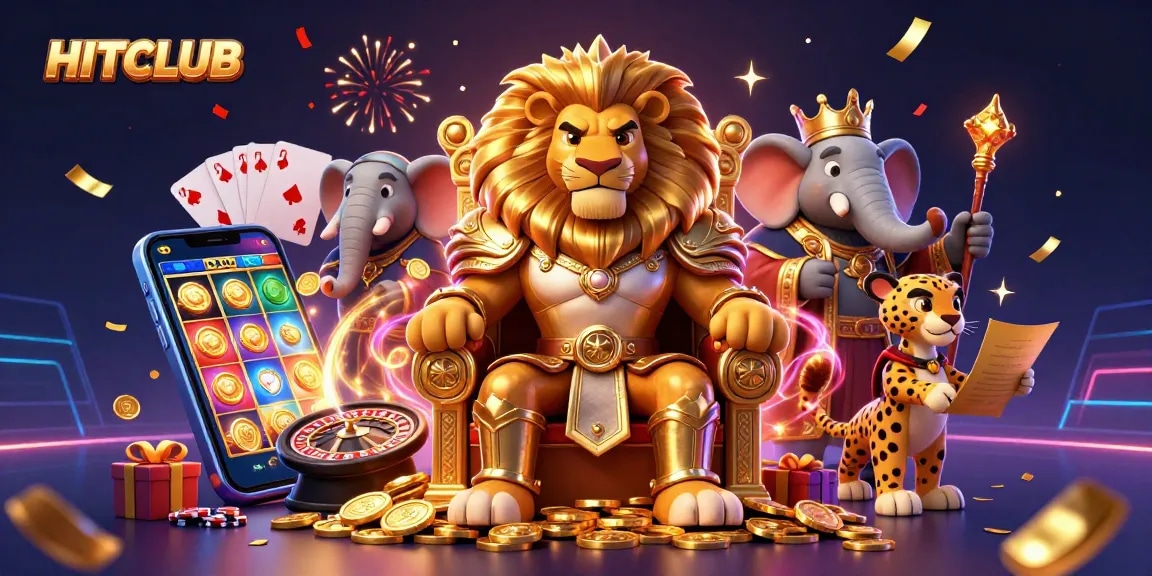 Join the excitement at HITCLUB as the lion king reigns over a vibrant casino world!