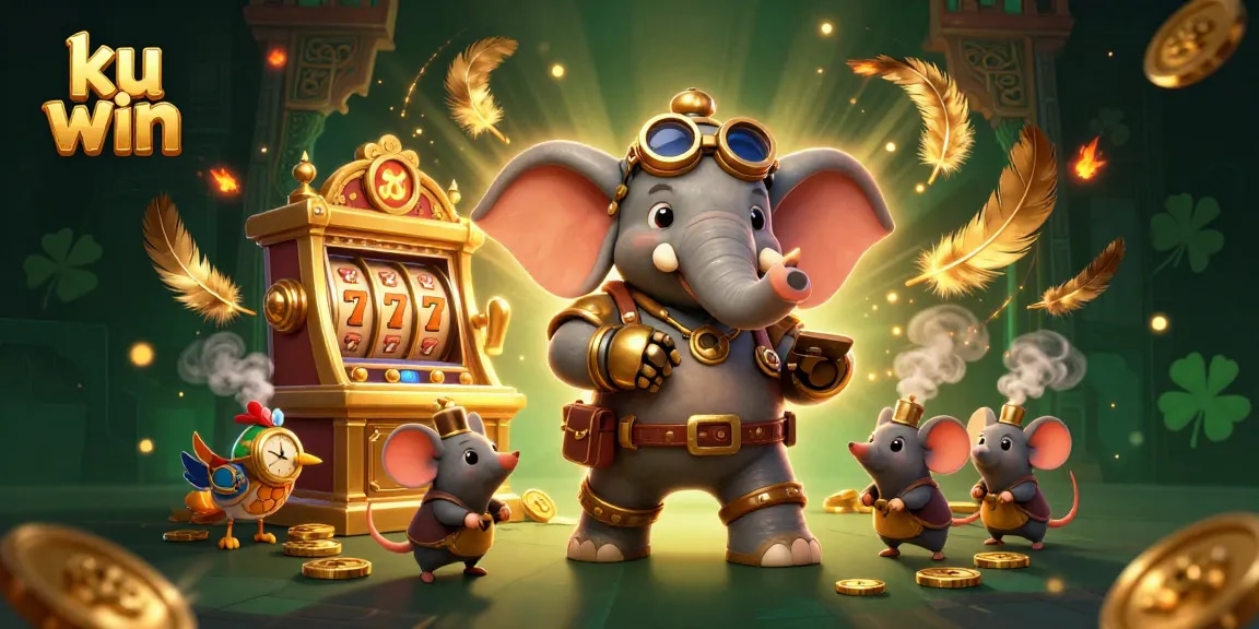 kus win offers thrilling slot machine action featuring a steampunk elephant and golden treasures.