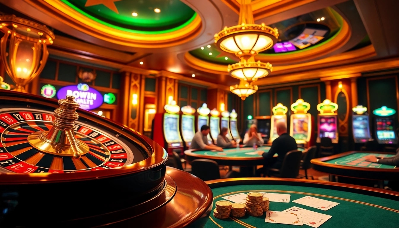 The energetic gambling scene at 23win1.de.com with roulette and blackjack games in action.