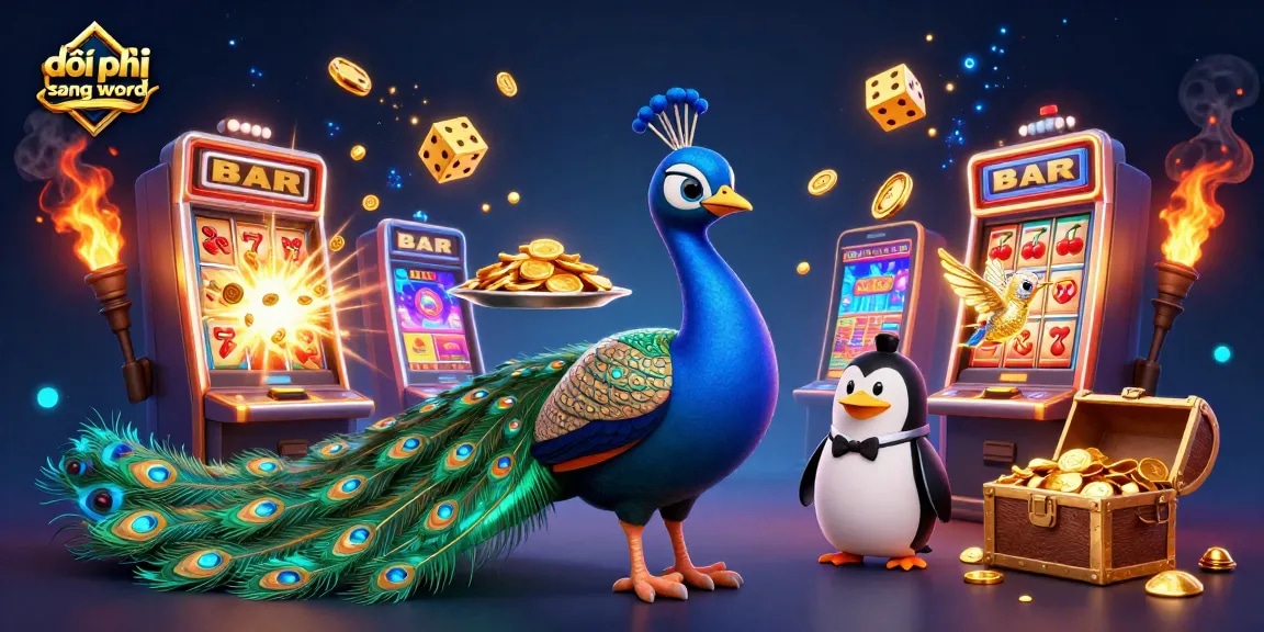 Enjoy the thrill of đổi pdf sang word with vibrant colors and casino excitement in this digital illustration
