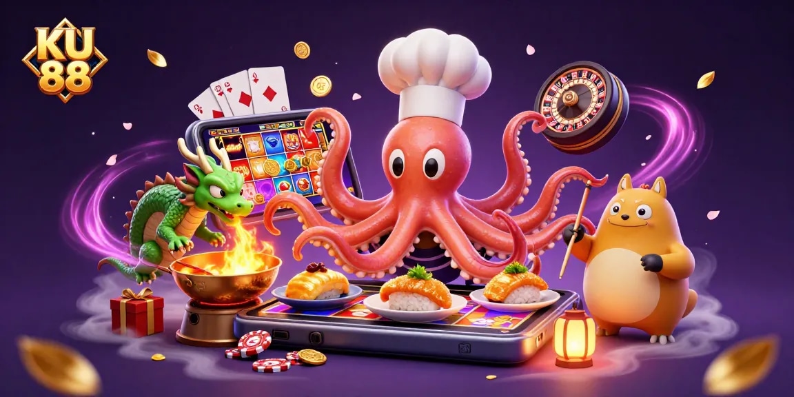 Engage with thrilling slot gameplay at KU 88 with cartoon characters and vibrant gaming elements.