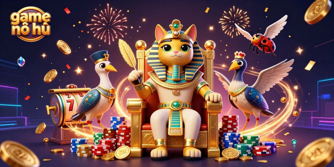 Experience the thrill of game nổ hũ with vibrant 3D characters and casino elements!