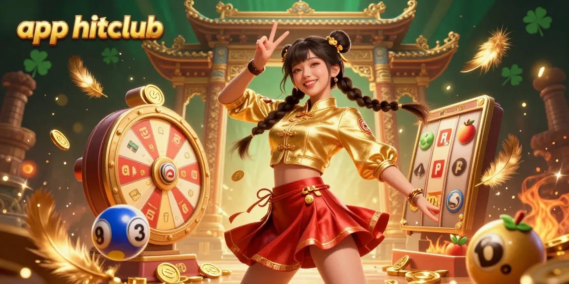 Spin reels and earn rewards with the app hitclub while enjoying vibrant 3D casino art.
