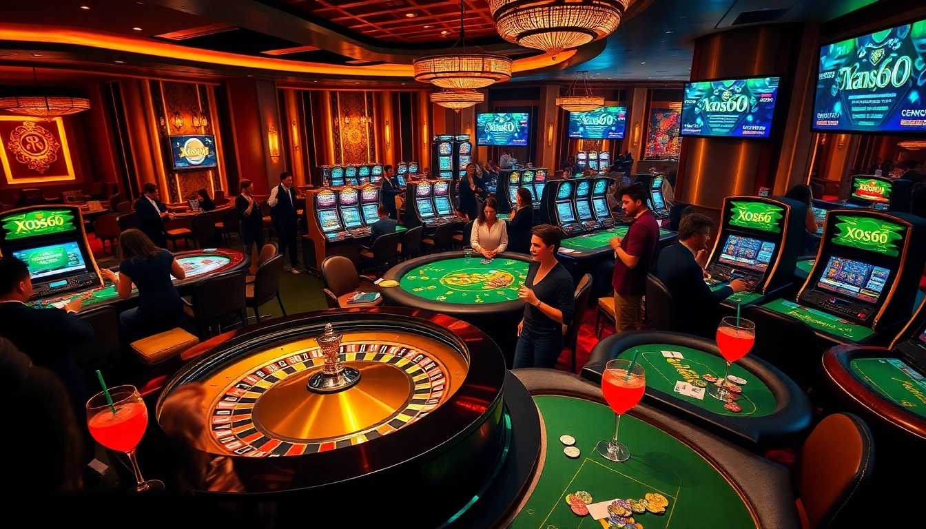 Players enjoying the exhilarating gambling experience at xoso66 casino with poker and roulette.