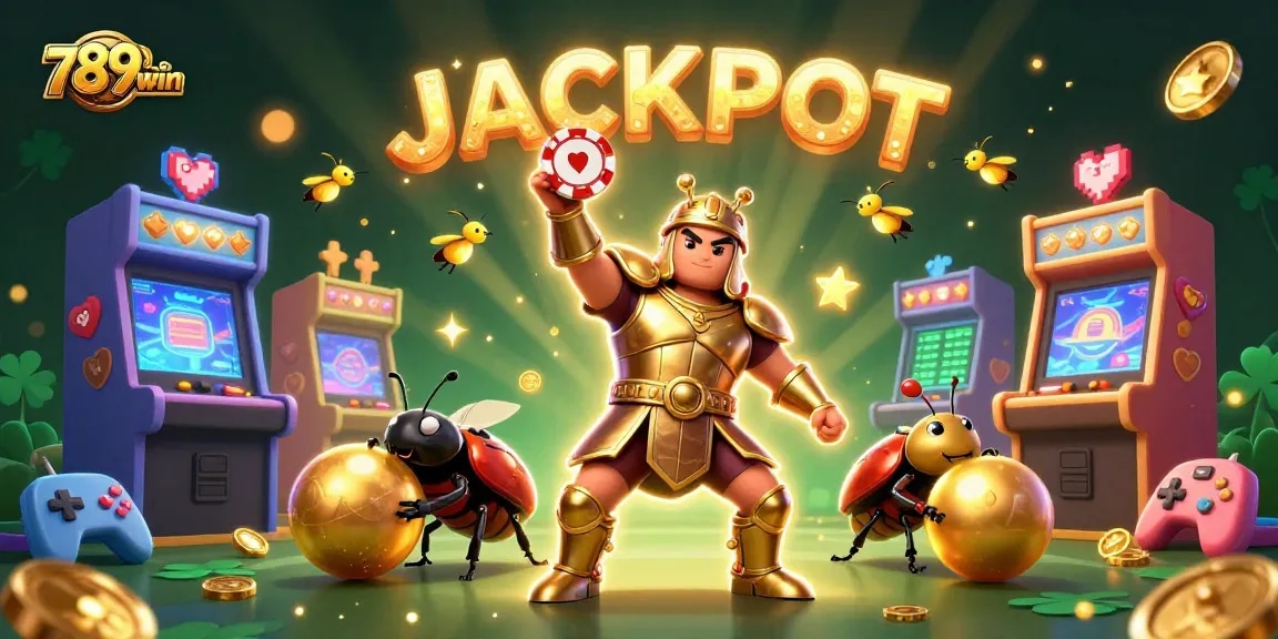 Experience thrilling wins with 789win in this vibrant casino-themed illustration.