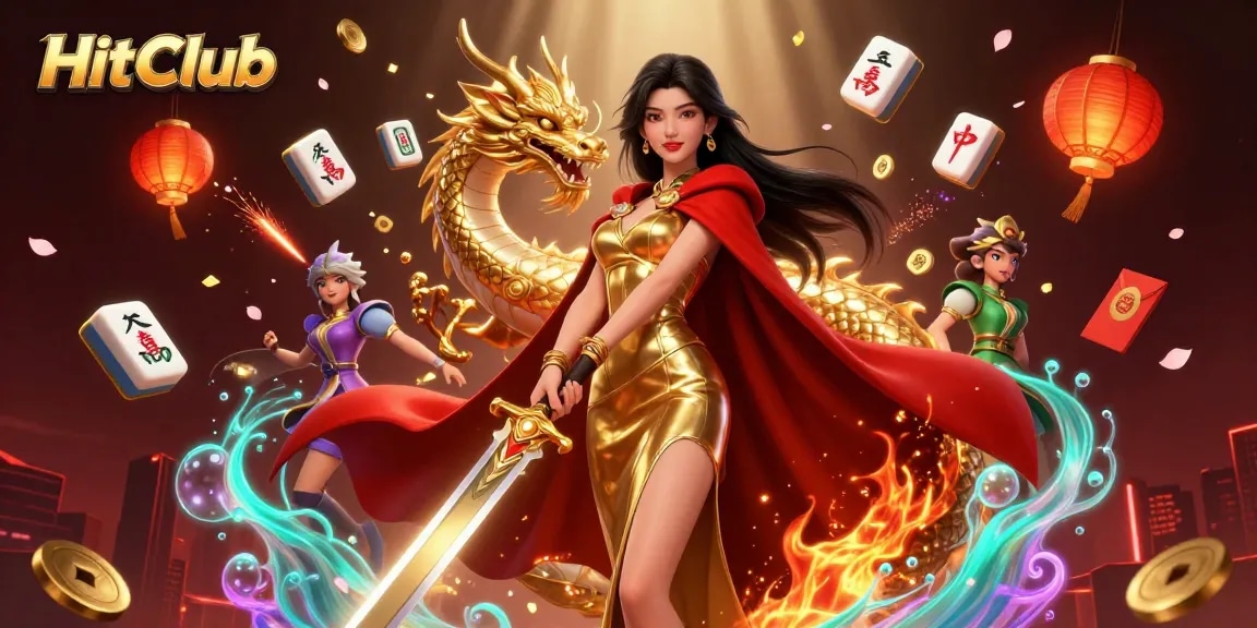 Win big at HitClub with a breathtaking scene of an Asian warrior queen in a dynamic gambling universe.
