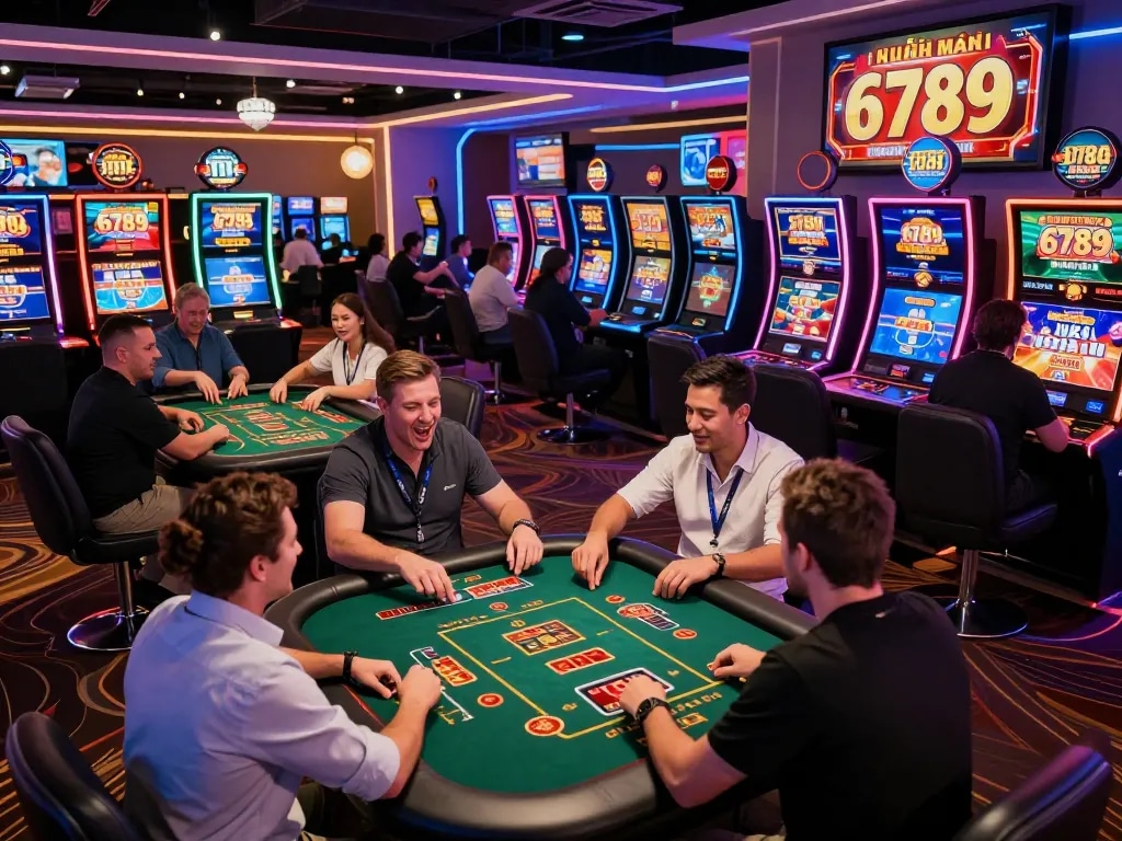 Engaging players in khuyến mãi 6789 activities, enjoying dynamic casino games in a vibrant online casino.