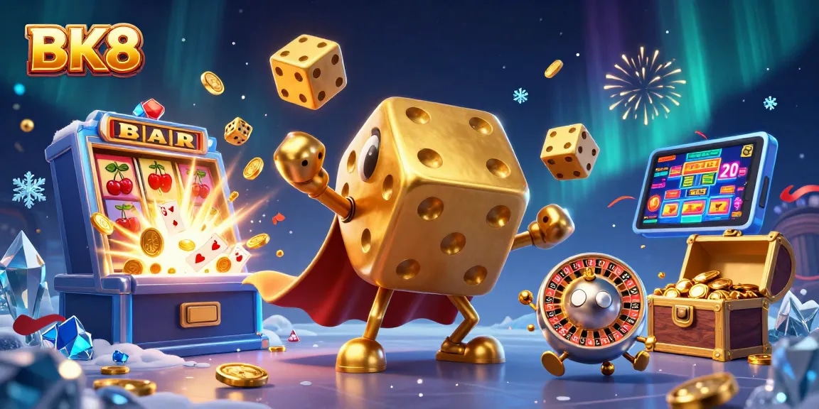 Join BK8's thrilling gaming adventure with colorful characters and dynamic casino elements.