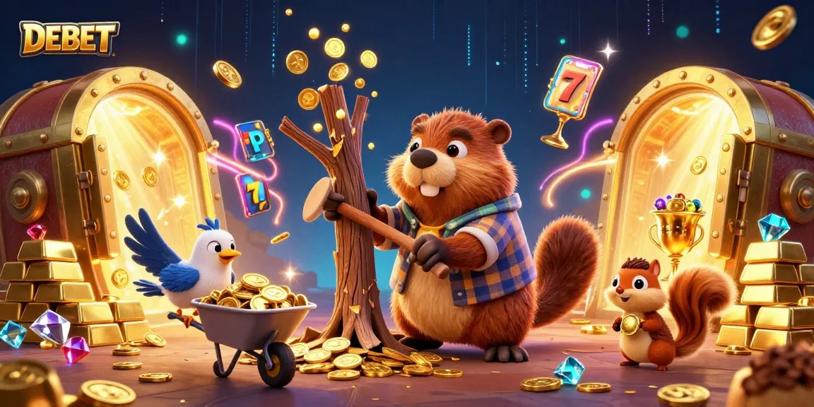 Engage with DEBET's vibrant casino experience, featuring exciting characters and gameplay elements.