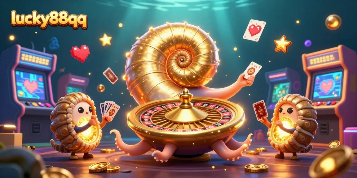 Experience the thrill of lucky88qq with a captivating 3D casino illustration featuring a giant nautilus roulette.