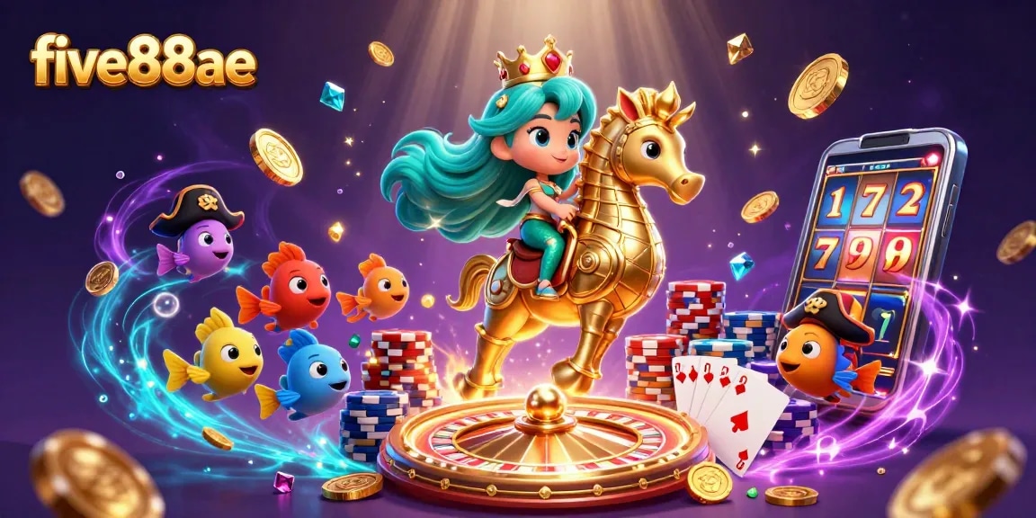 Experience thrilling gaming at five88ae with a magical mermaid princess amid dynamic casino elements.