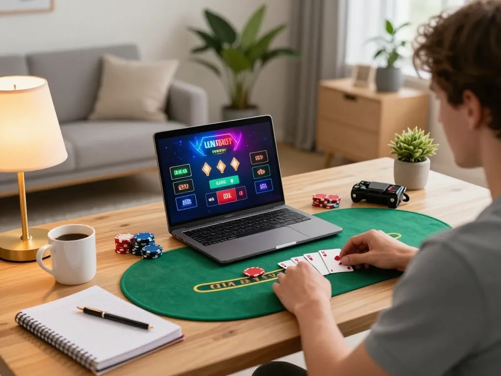 Players enjoying live dealer blackjack on CK444, highlighting an engaging home gaming setup.