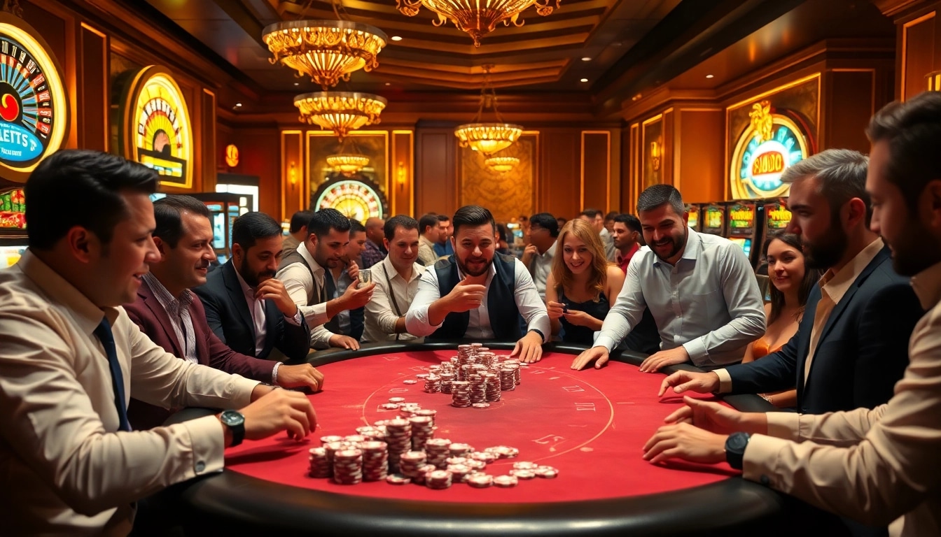 High-stakes poker scene at 789P casino, showcasing excitement and luxury in gambling.