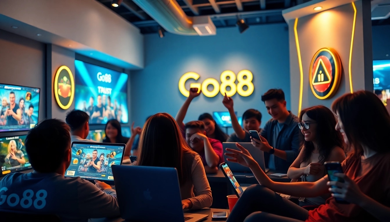 Exciting online gaming experience at Go88 with diverse players enjoying various games.