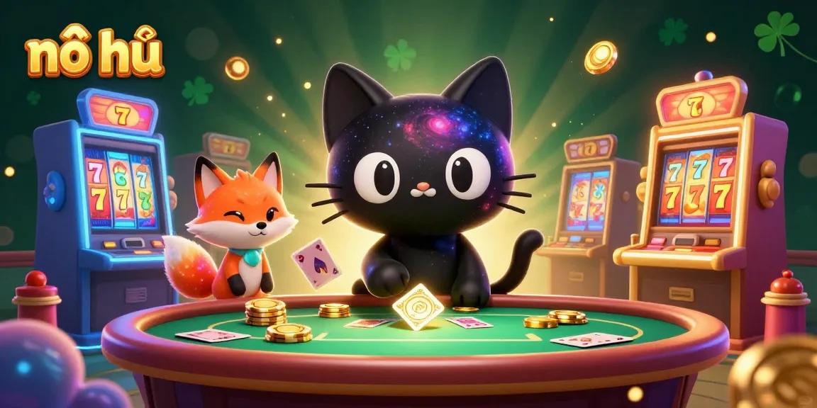 Play exciting nổ hũ games with enriched visual elements in a lively casino scene.