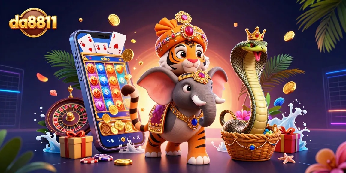 Experience thrilling casino action with da8811 in this vibrant, detailed scene.