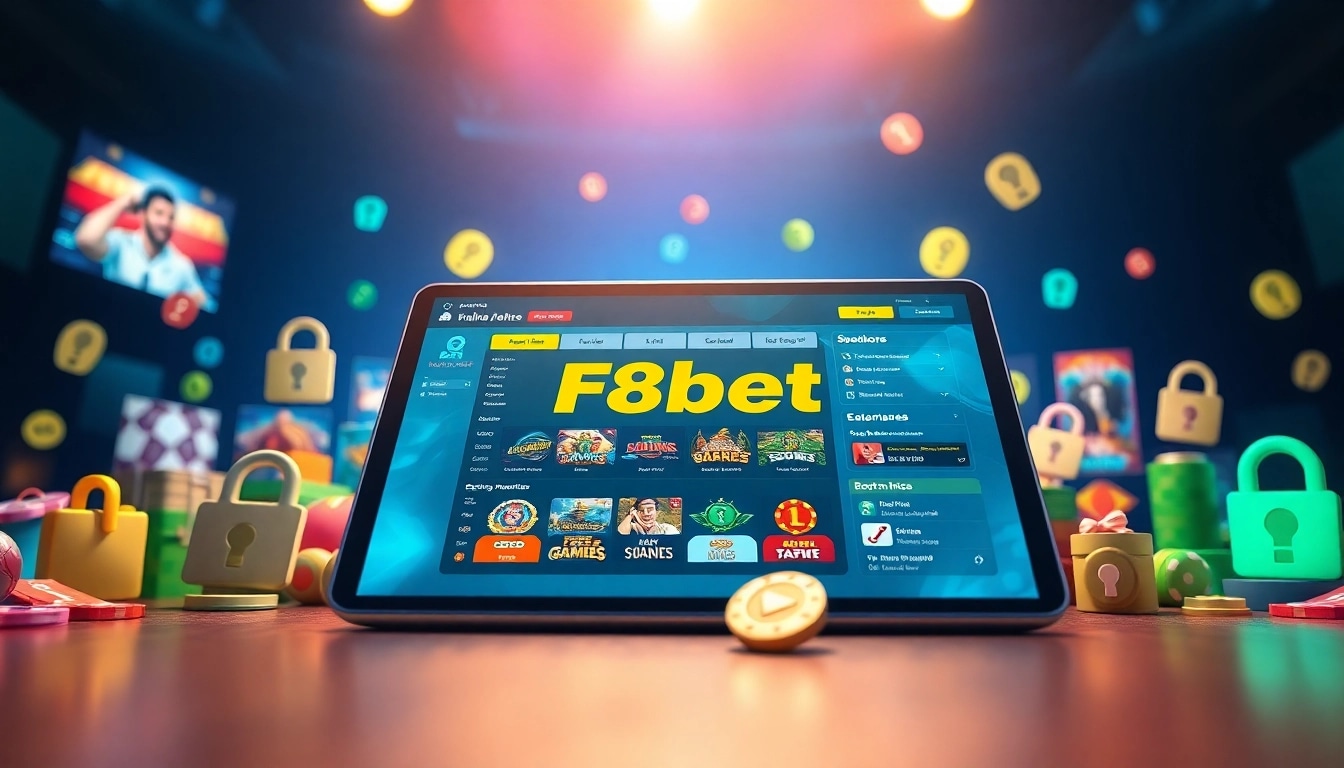 Experience F8bet's online betting platform with vibrant game icons and a user-friendly interface.