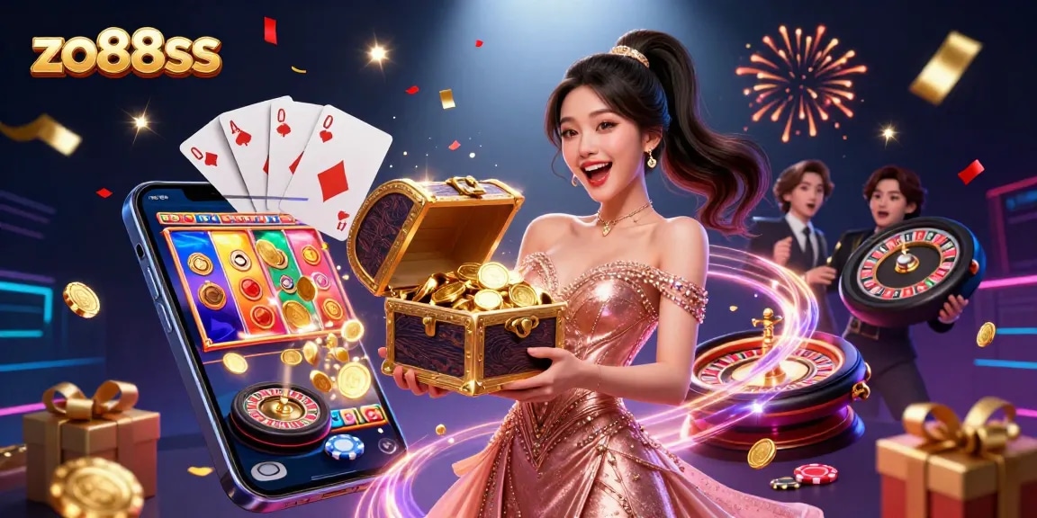 Win big with zo88sss at an exciting online casino with treasures and vibrant gaming elements.