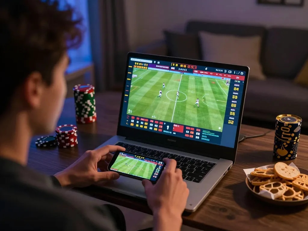 Engaging mobile sports betting experience on Link 8XX with odds displayed on the screen.