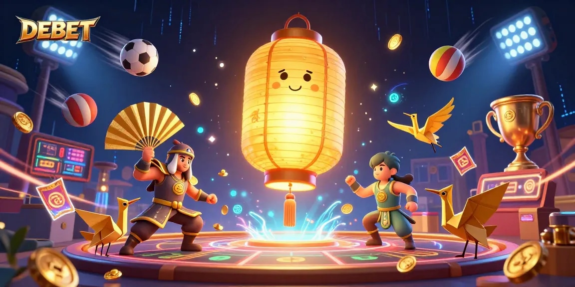 Engage in exciting азартные игры with DEBET, showcasing vibrant casino elements and dynamic sports action.