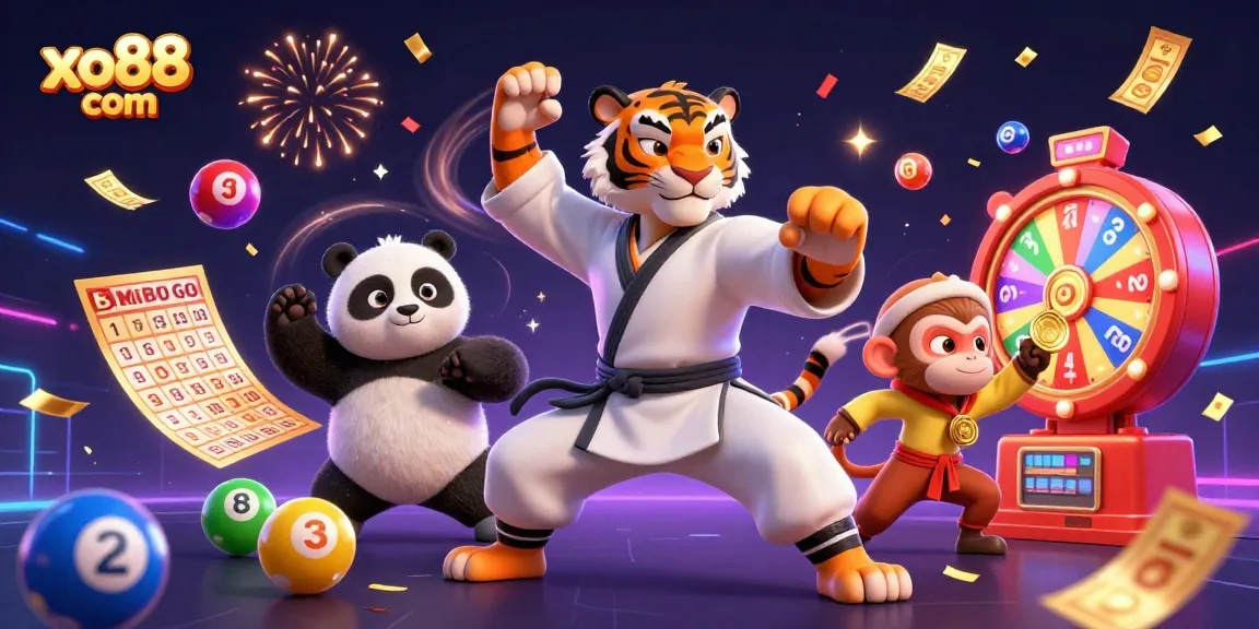 Play exciting games at xo88 com with captivating visuals and dynamic prizes in a vibrant casino scene