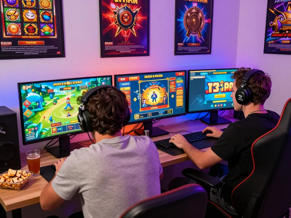 Gaming enthusiast on https://luck8g.net enjoying an immersive casino experience at home with vibrant lights and dynamic visuals.