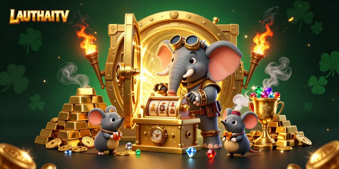 Experience high-octane gaming fun with LAUTHAITV's thrilling jackpot scene featuring engaging casino elements.