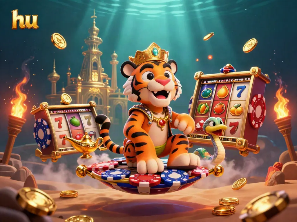 Experience thrilling gameplay with hu-themed slots, featuring a tiger sultan and dynamic golden elements.